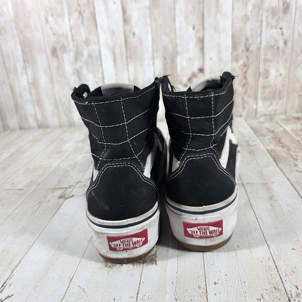 Vans Sk8-Hi Stacked Black White Platform High Top Sneakers Womens 8.5 500714 - Picture 3 of 8
